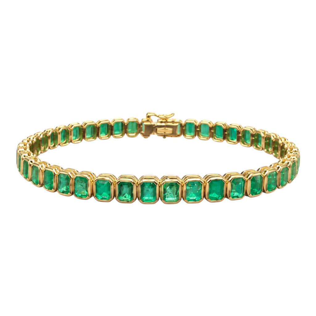 18K Yellow Gold 8.00 Ct Emerald Bracelet