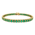 18K Yellow Gold 8.00 Ct Emerald Bracelet