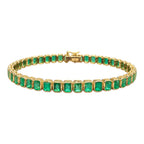 18K Yellow Gold 8.00 Ct Emerald Bracelet