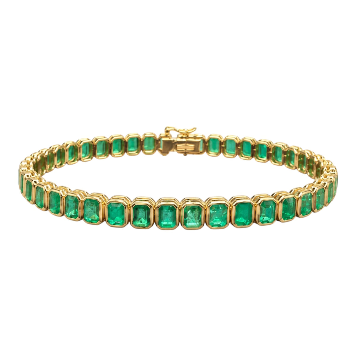 18K Yellow Gold 8.00 Ct Emerald Bracelet