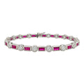 18K White Gold 1.90 Ct Diamond &amp; 2.18 Ct Ruby Bracelet
