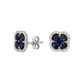 18K White Gold 0.64 CT Sapphire & 1.17 CT Diamond Earrings