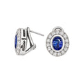 14K White Gold 2.90 Ct Tanzanite & 1.65 Ct Diamond Earrings