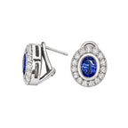 14K White Gold 2.90 Ct Tanzanite & 1.65 Ct Diamond Earrings