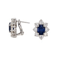 14K White Gold 3.24 CT Sapphire & 1.45 CT Diamond Earrings