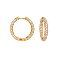 18K Yellow Gold 4.00 CT Diamond Inside-Out Hoop Earrings