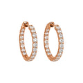 14K Rose Gold 4.50CT Round Diamond Inside-Out Oval Hoop Earrings