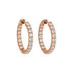14K Rose Gold 4.50CT Round Diamond Inside-Out Oval Hoop Earrings