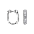 14K White Gold 1.00 CT Diamond Huggie Hoop Earrings