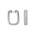 14K White Gold 1.00 CT Diamond Huggie Hoop Earrings