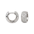 14K White Gold 1.00 CT Diamond Pavé Huggie Hoop Earrings