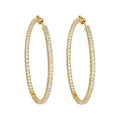 14K Yellow Gold 4.20 Ct Diamond Inside-Out Hoop Earrings