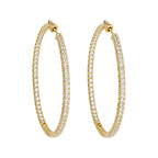 14K Yellow Gold 4.20 Ct Diamond Inside-Out Hoop Earrings