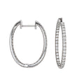 18K White Gold 2.35 Ct Diamond Hoop Earrings