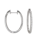 18K White Gold 2.35 Ct Diamond Hoop Earrings