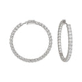 14K White Gold 6.35 CT Round Lab-Grown Diamond Hoop Earrings
