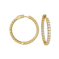 14K Yellow Gold 3.70 Ct Diamond Hoop Earrings