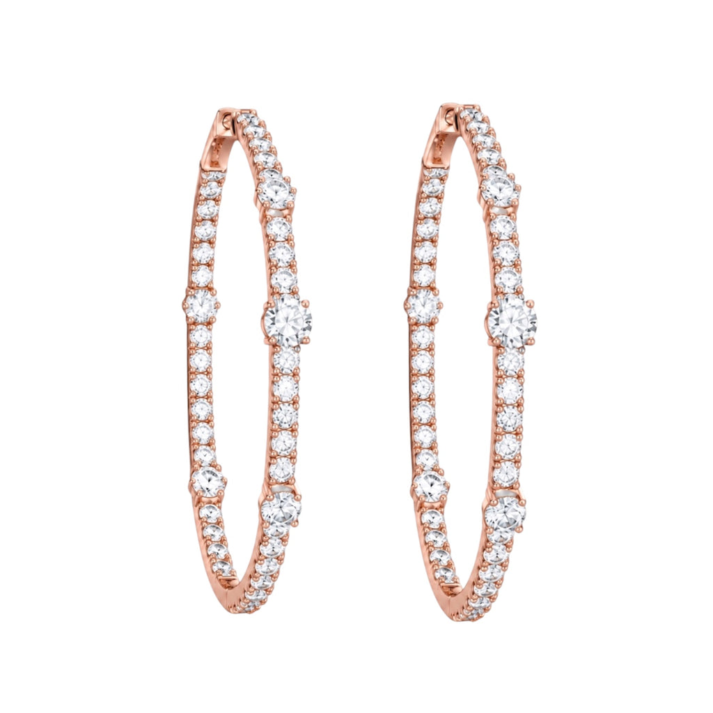 14K Rose Gold 3.00 Ct Diamond Inside-Out Hoop Earrings