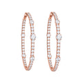 14K Rose Gold 3.00 Ct Diamond Inside-Out Hoop Earrings