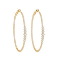 14K Yellow Gold 0.91 Ct Diamond Hoop Earrings
