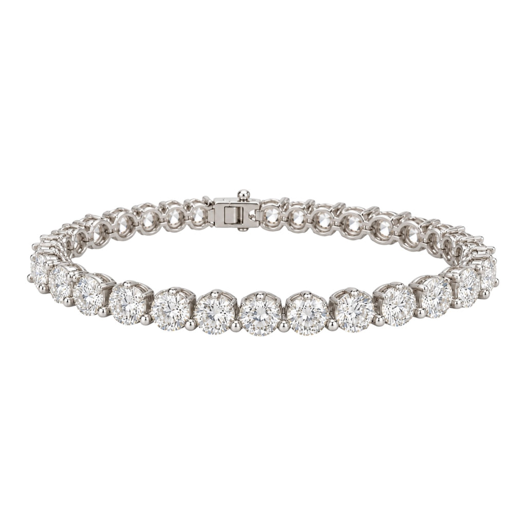 14K White Gold 9.26 Ct Natural Diamond Tennis Bracelet – 8 Inches