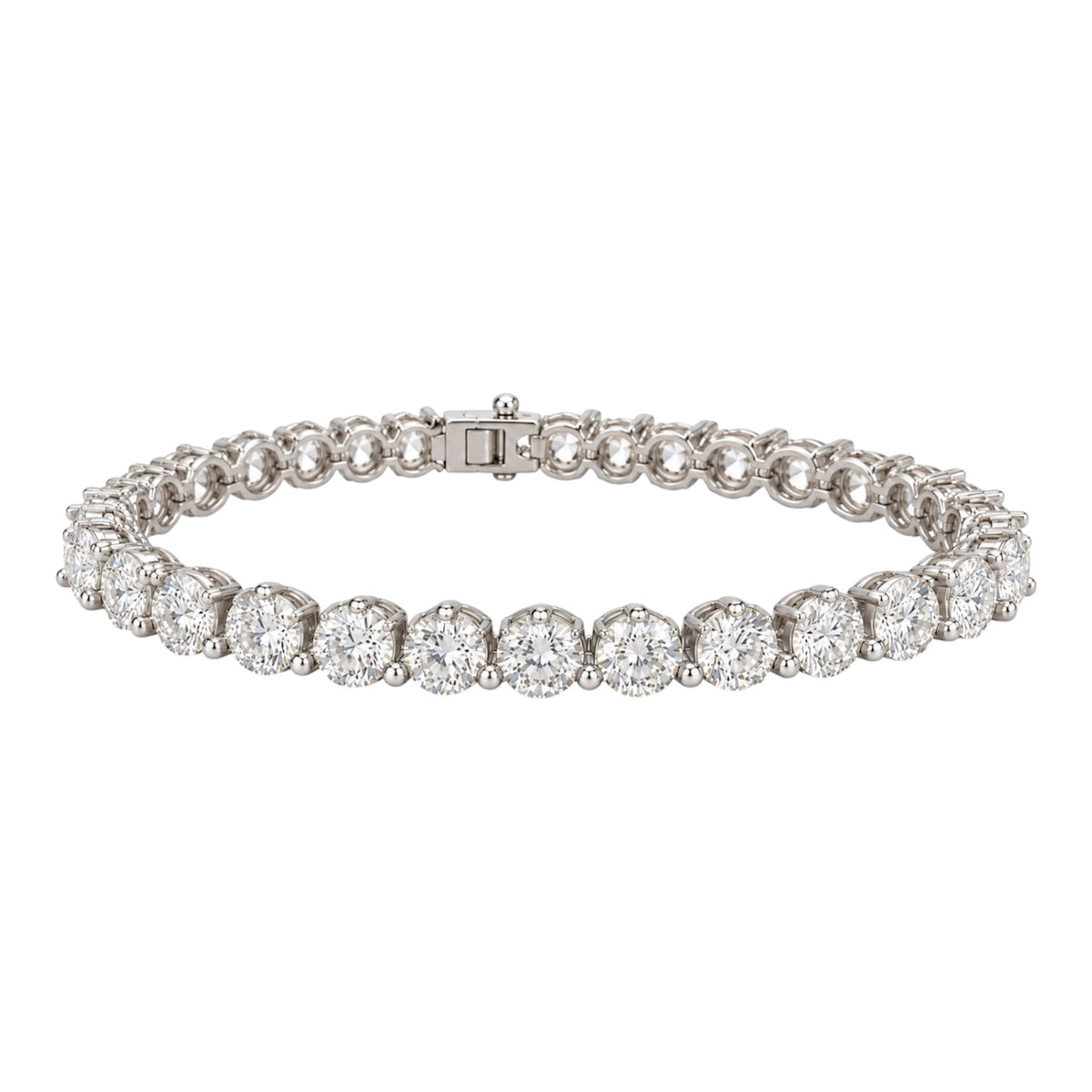 14K White Gold 9.26 Ct Natural Diamond Tennis Bracelet – 8 Inches