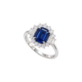 14K White Gold 2.91CT GIA Sapphire & 1.53CT Diamond Ring