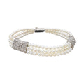 18K White Gold 1.00 Ct Diamond & Pearl Bracelet