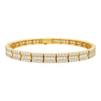 14K Yellow Gold 3.77 CT Baguette & Round Diamond Bracelet