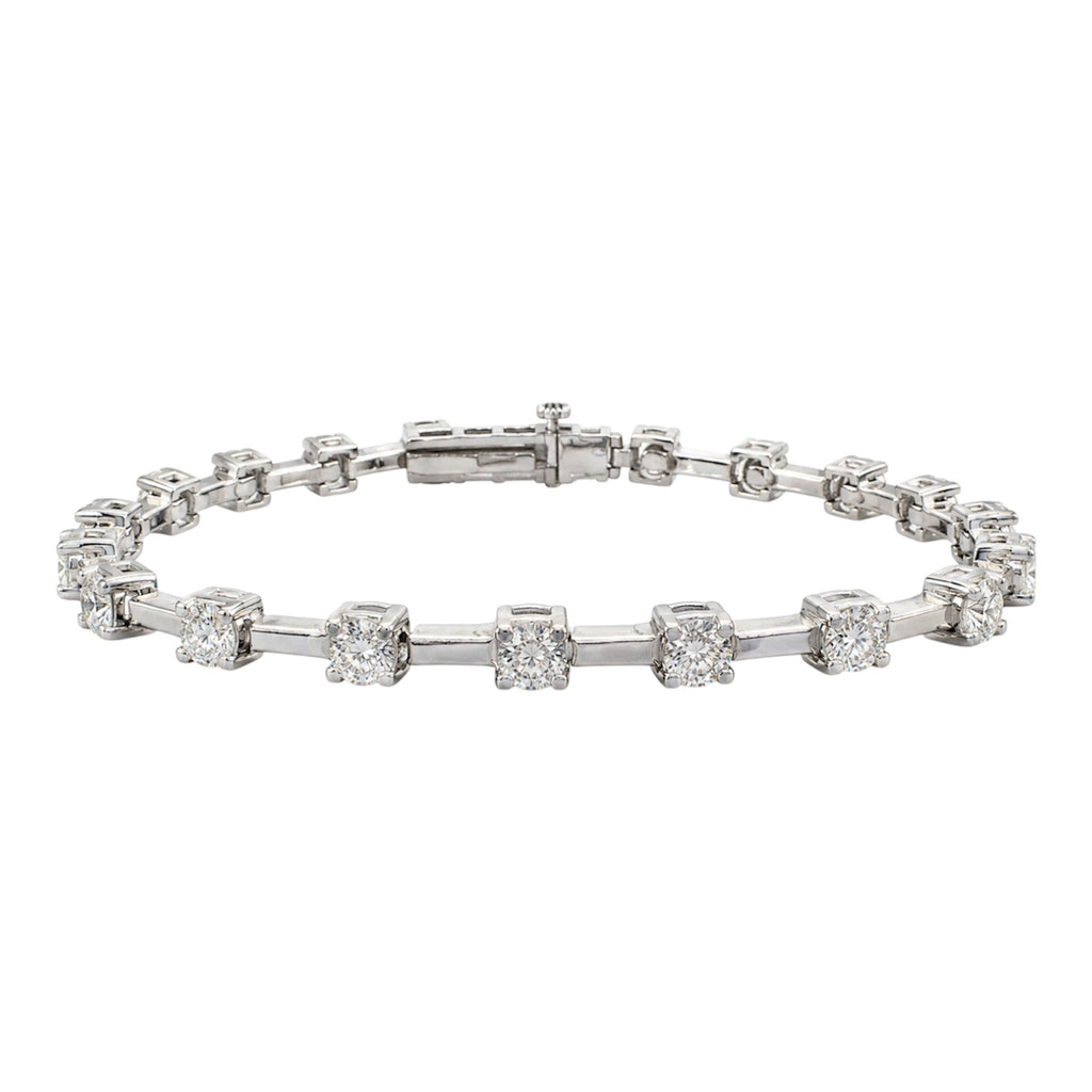 14K White Gold 3.04CT Diamond Bracelet