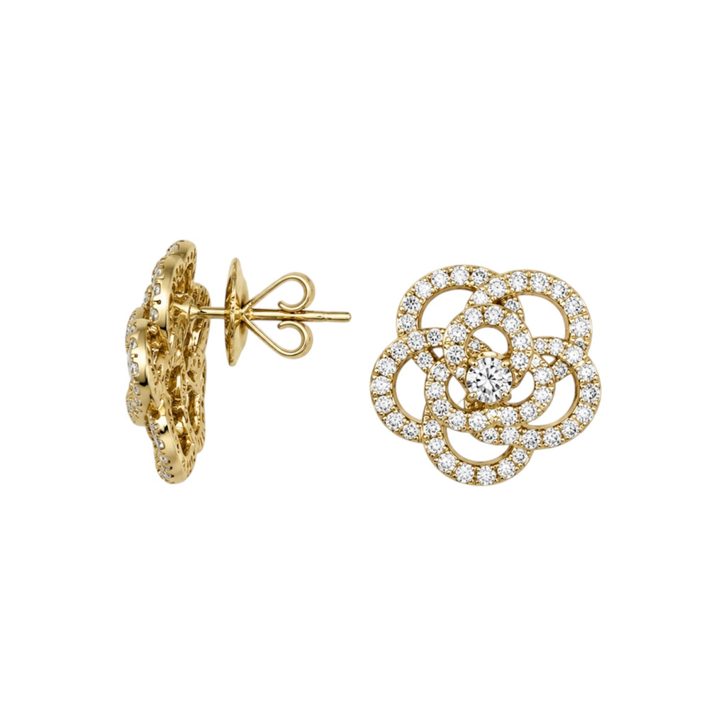 14K Yellow Gold 1.85 Ct Diamond Earrings