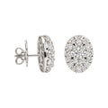 18K White Gold 2.76 Ct Natural Diamond Oval Stud Earrings