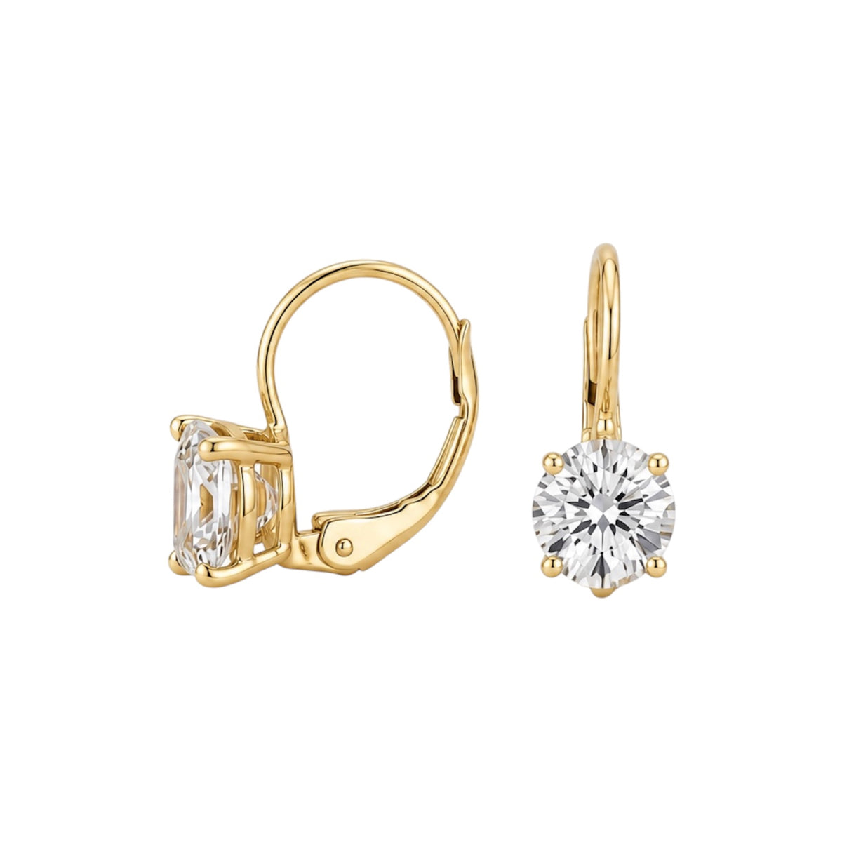 14K Yellow Gold 2.35 Ct Diamond Earrings