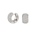 14K White Gold 1.25 Ct Diamond Pavé Huggie Hoop Earrings
