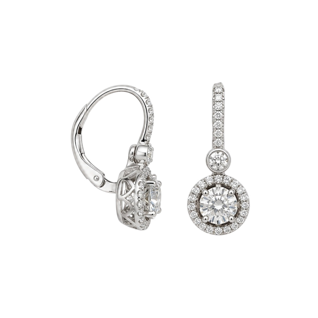 14K White Gold 1.87 CT Diamond Earrings