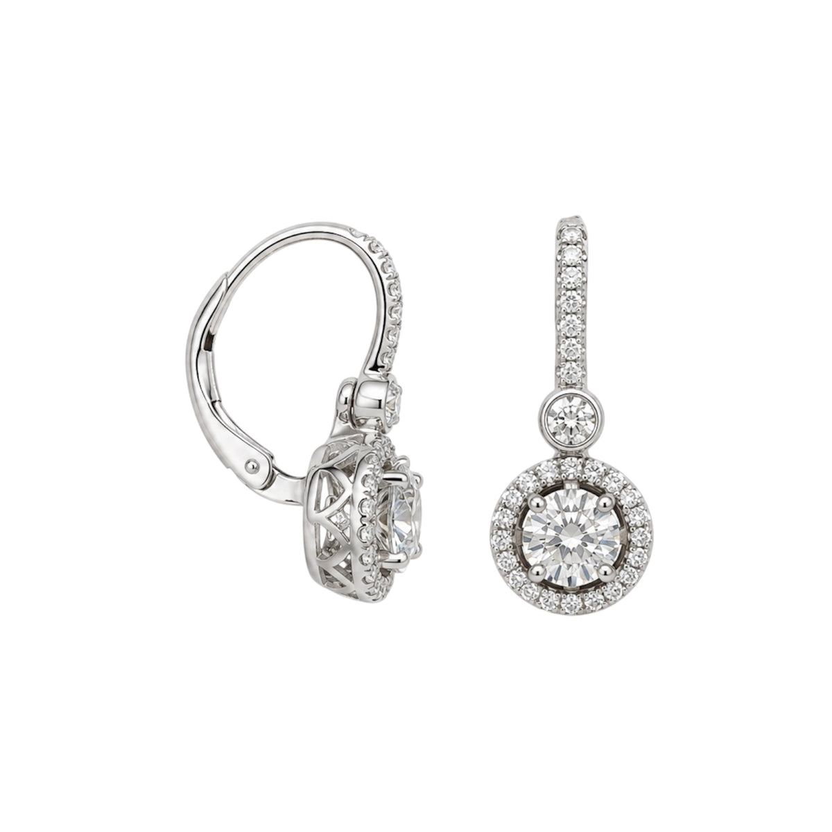 14K White Gold 1.87 CT Diamond Earrings