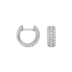 4K White Gold 0.31 CT Diamond Huggie Earrings