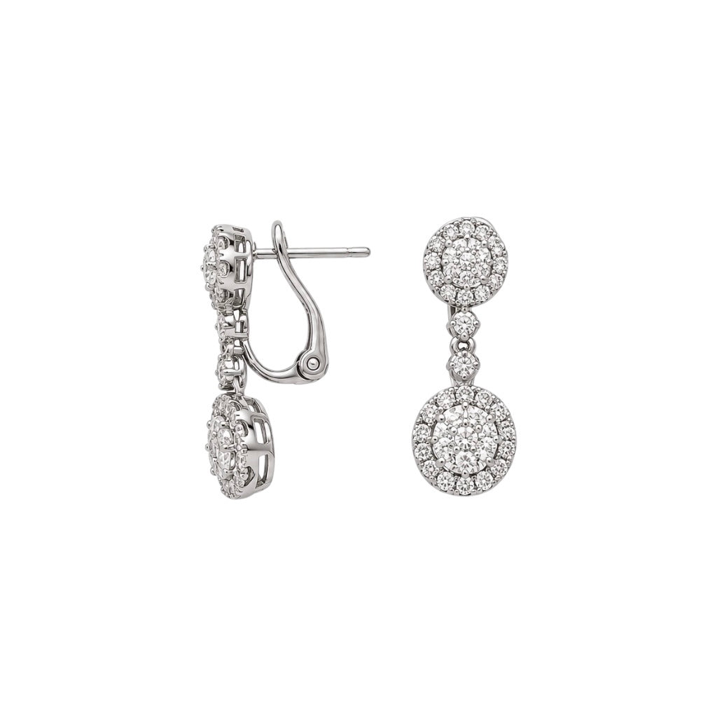14K White Gold 2.00CT Diamond Earrings