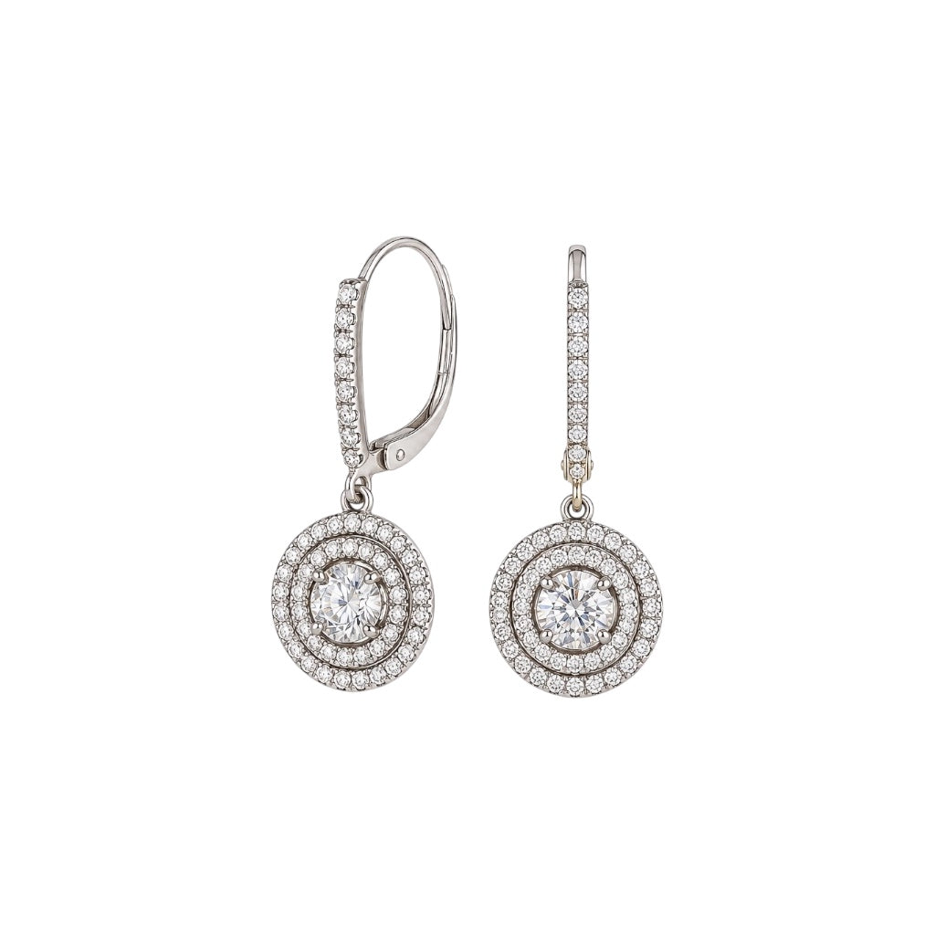 18K White Gold 1.68 Ct Total Diamond Earrings