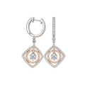 14K Two-Tone White and Rose Gold Diamond Earrings – 0.41 CT