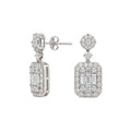 14K White Gold Diamond Drop Earrings – 3.07 CT