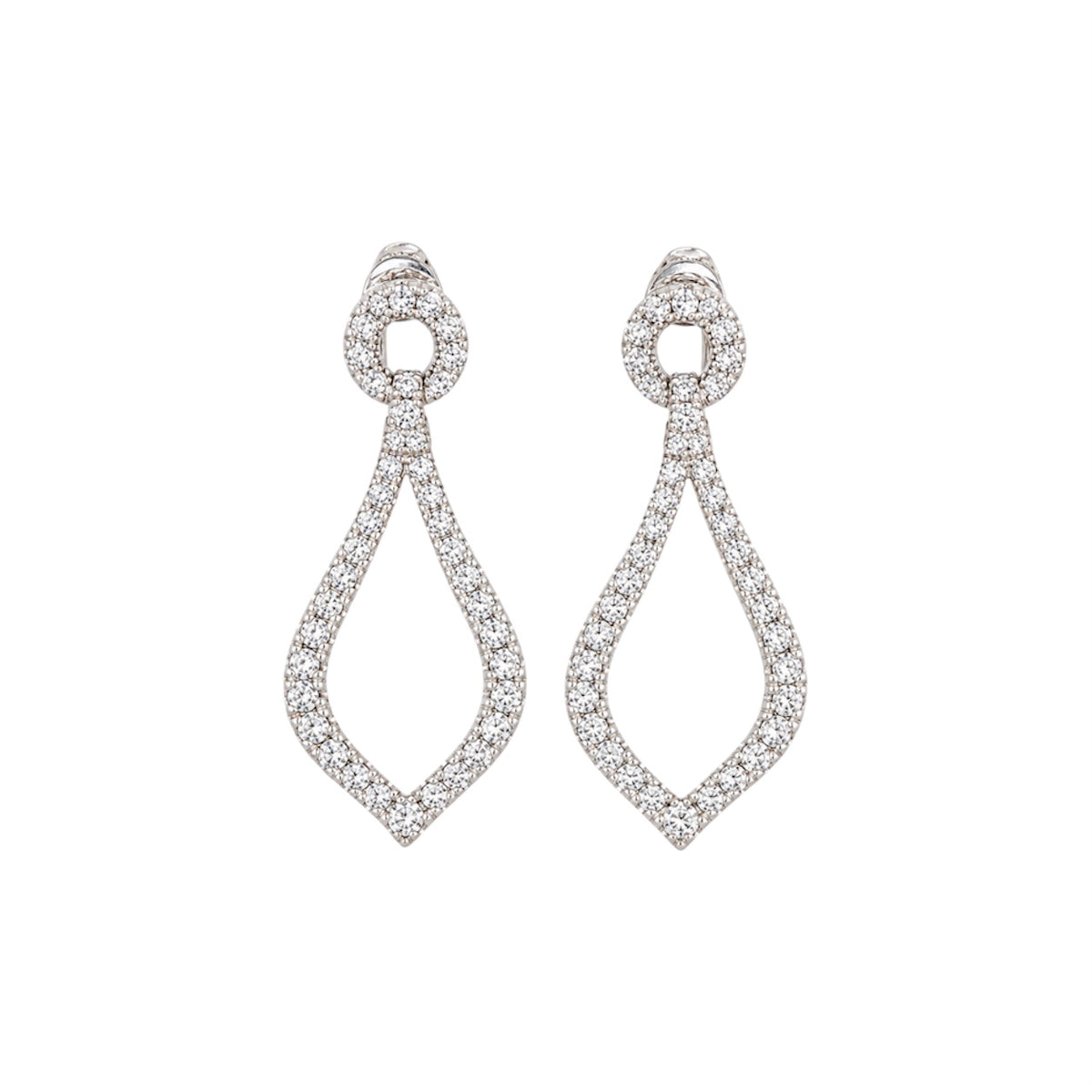 14K White Gold Diamond Earrings – 1.49 CT