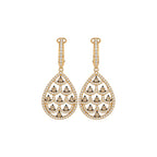 14K Yellow Gold 1.52 Ct White & Brown Diamond Earrings