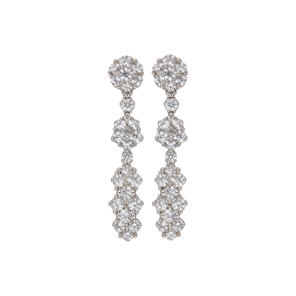 14K & 18K White Gold 2.60 Ct Diamond Earrings