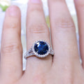 Fancy Deep Blue Diamond 2.37cts In Platinum Split Shank Halo Setting RDER098