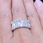 Diamond Engagement Ring, Anniversary gift, Promise ring, 2.65CT Round and Baguette Shaped Diamonds Band (etsy image id: 2721575046)