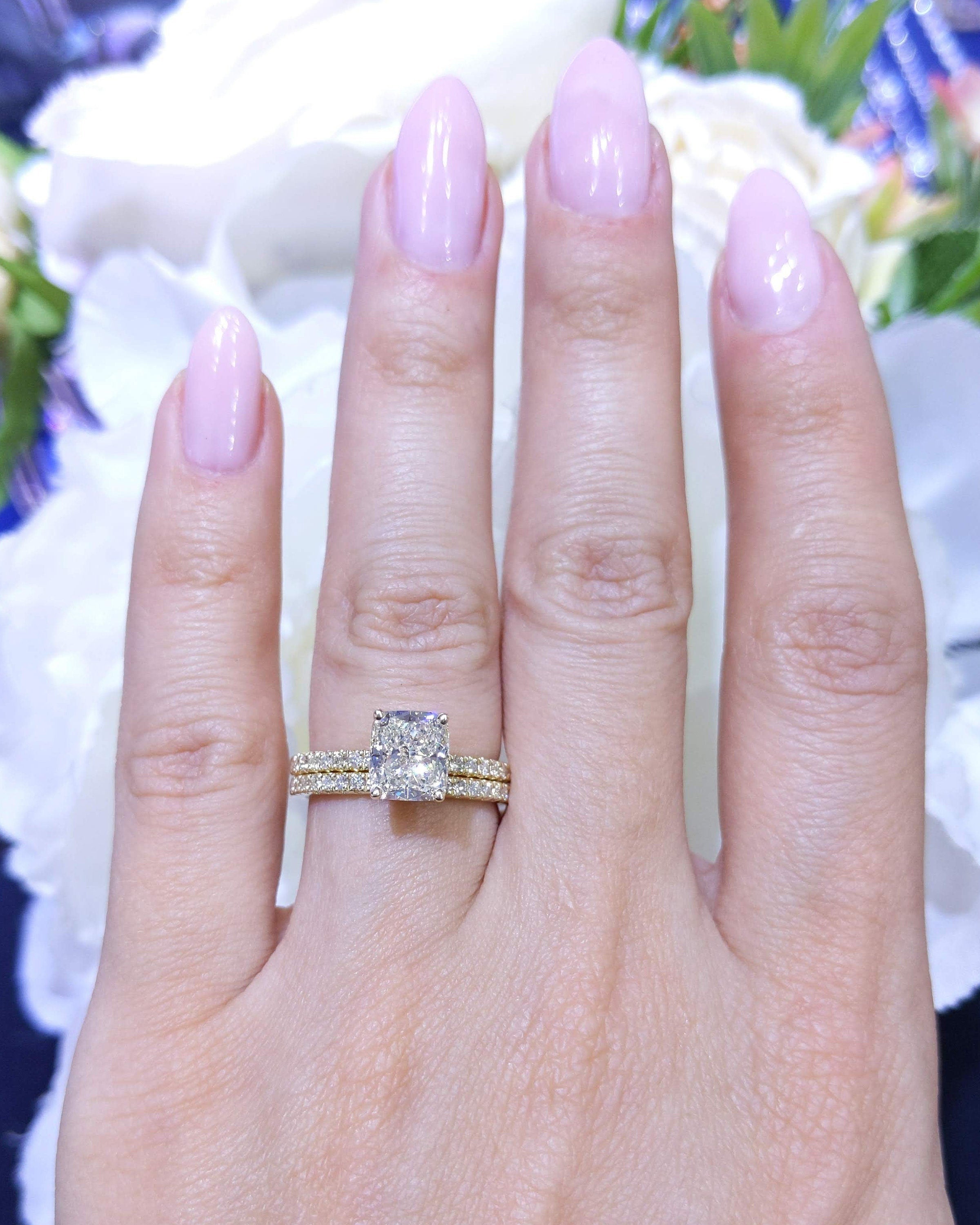 GIA Certified 1.74ct Engagement Ring In 14K Yellow Gold With Perfect Match Wedding Band (etsy image id: 2738930850)