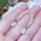 Yellow and White Gold Climber Earrings with Pave Diamonds (etsy image id: 2747096656)
