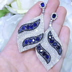 Elegant Sapphire and Diamond Statement Earrings __etsy:2747112428