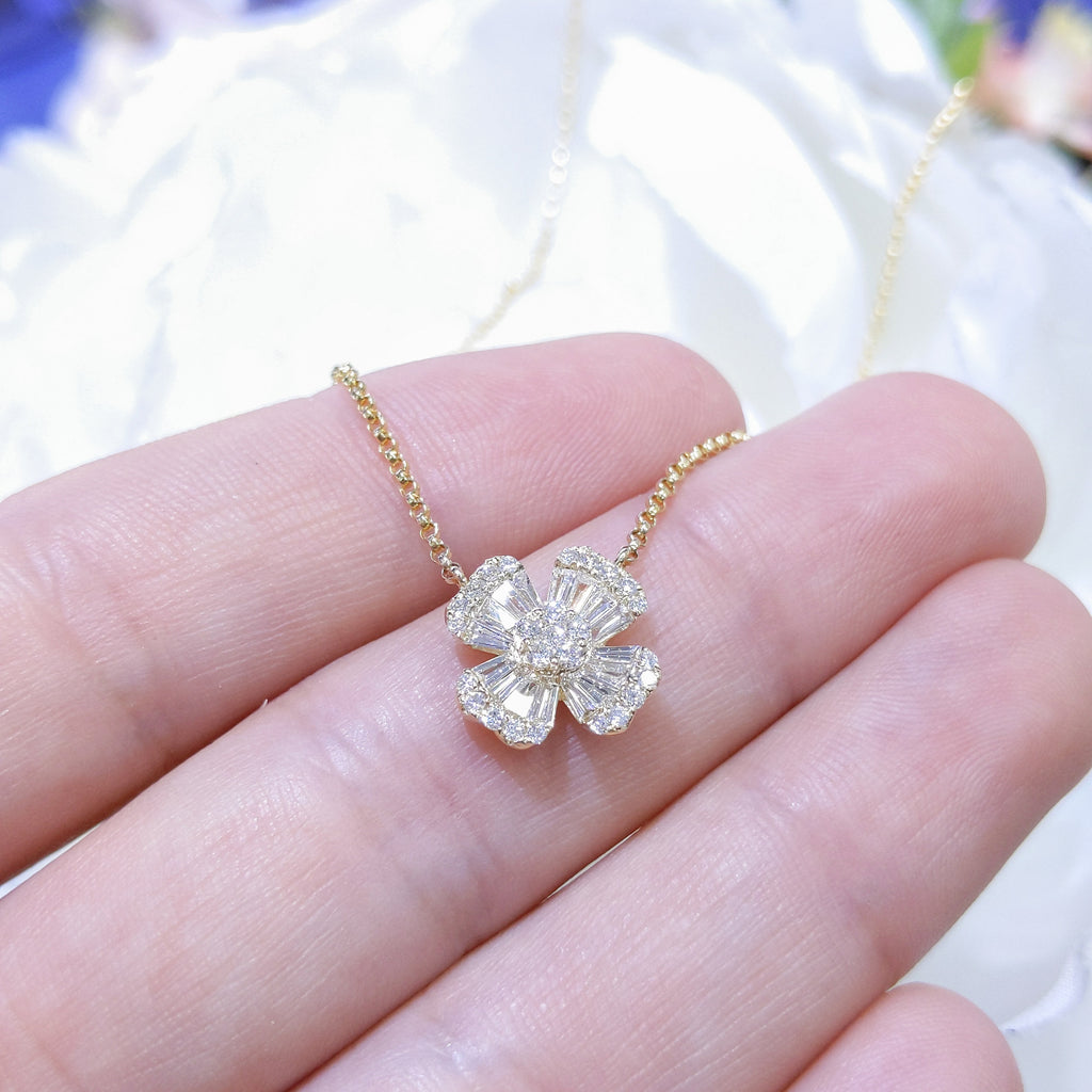 Fancy 14K Yellow Gold & Diamond Necklace (etsy image id: 2752047344)